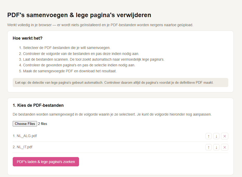 PDF merge and cleanup webapp